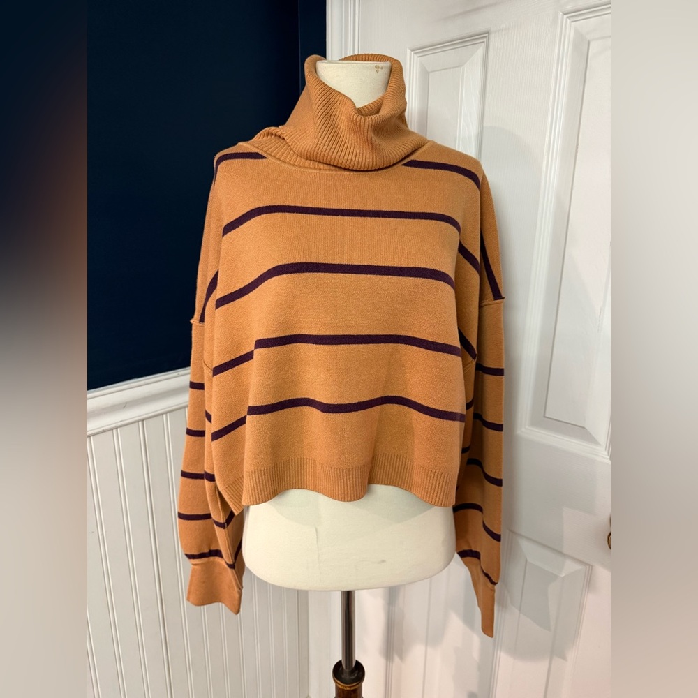 Free People Paulie Stripe Turtleneck. NWT Size S & M